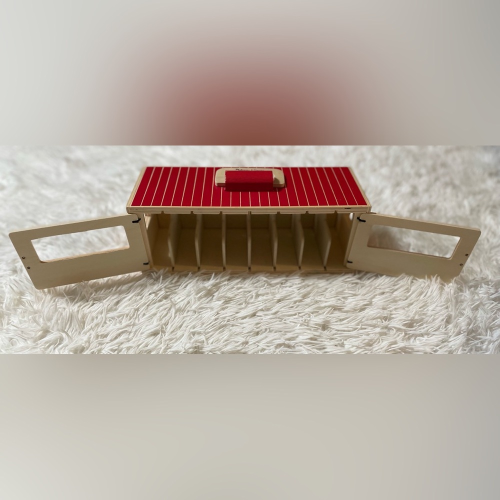 Melissa & Doug Take Along Show Horse Stable House Barn Only Wood Montessori Red - Picture 3 of 6